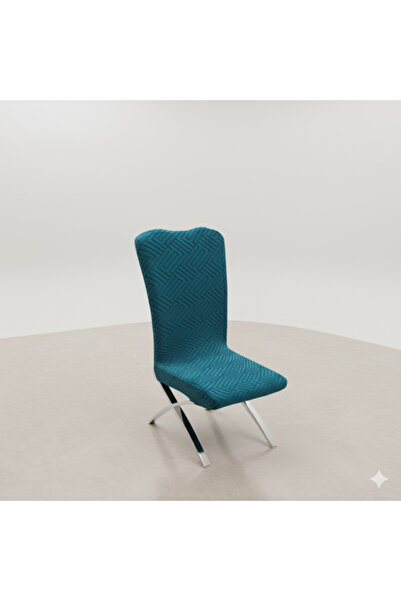 OEM Husă decorativă elastică pentru scaun, culoare Petrol, model 3D în relief – potrivită pentru scaune fără brațe