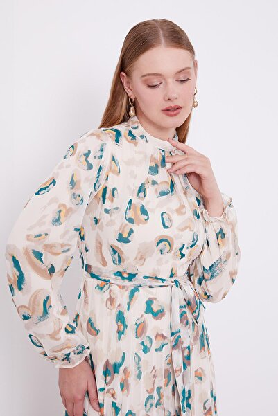 Levidor Φόρεμα με λεπτομέρεια με βολάν σμαραγδί