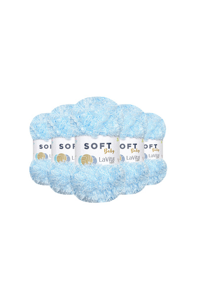 LaVita Yarn Fir moale pentru tricotat manual 100% poliester moale 500gr 5 BUC...