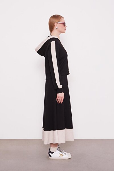 Levidor Μαύρο κοντό κοστούμι με φερμουάρ και φούστα