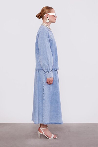 Levidor Ice Blue Denim Skirt Set