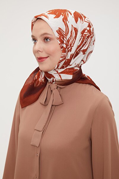 Levidor وشاح حريري بنمط زهرة البلاط التجريدي