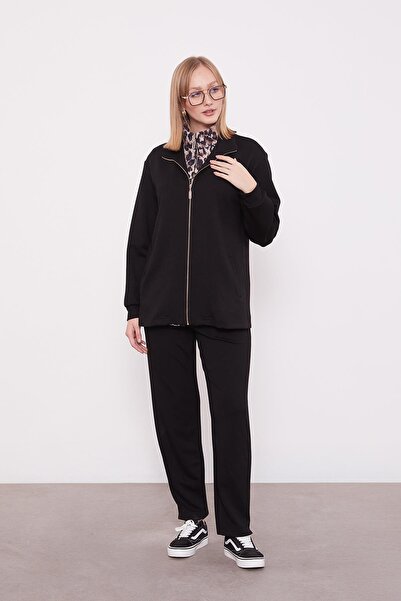 Levidor Black Leopard Collar Inner Double Suit