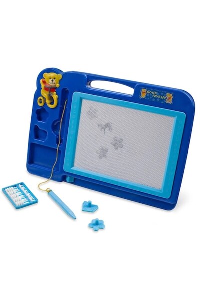 OEM Tablă magnetică față-verso pentru desenat Ursuleț Albastru - 21x30cm