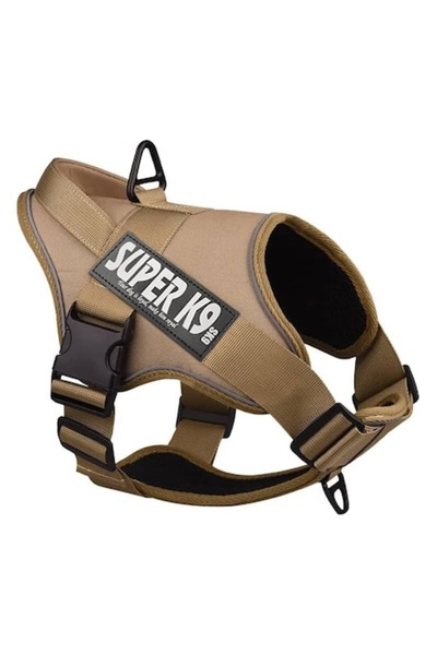 SK9 Ham pentru câini, L- piept: 60-80 cm S-K9, 15-30 kg, reflectorizant, kaki