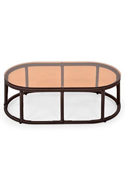 Maison Mex Oval table garden/terrace PAPASANS L.90 l.50 H.46 brown