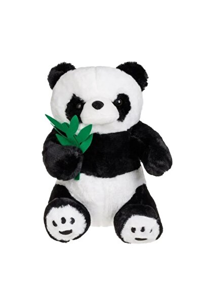 OEM Panda de pluș șezând cu frunze de bambus 35 cm