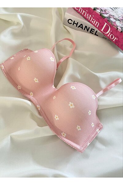 LUNAS LINGERIE Çiçek Baskılı Desteksiz Sütyen