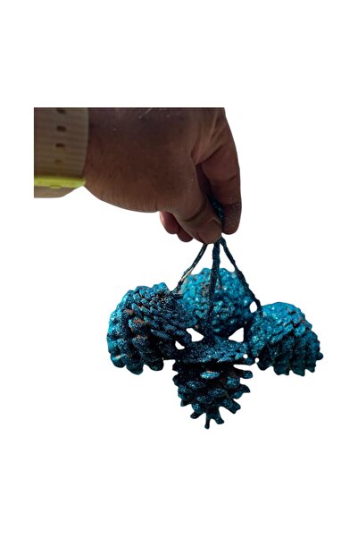 ART PINE Acetat viral, cutie cu 4 bucăți, paiete colorate, con natural - Orna...