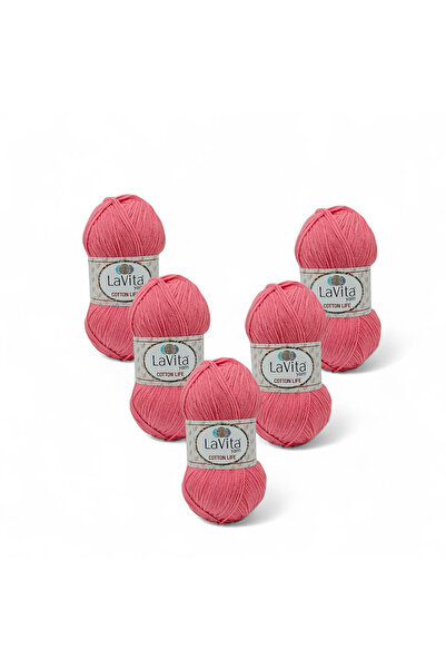 LaVita Yarn Cotton Life Fir pentru tricotat manual 50% Bumbac 50% Acrilic 500...