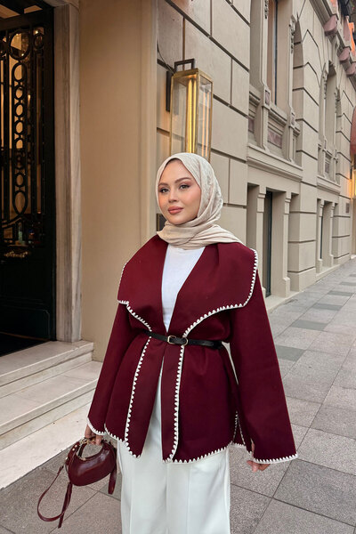 LOCCO Жіночий вишитий ремінь із замші, червоний