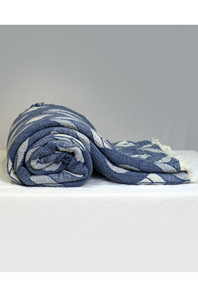 Perky Moth Patterned Jacquard 4 Layer Organic Muslin Bedspread Blanket Pique ...