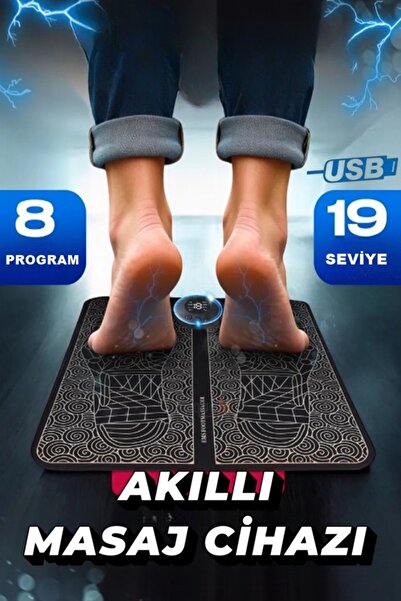 Uniquem EMS Ayak Masaj Ped Cihazı 8 Modlu Şarjlı Masaj Aleti