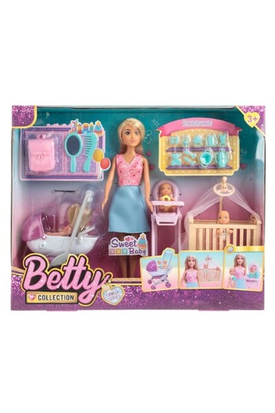 OEM Păpușă Mama cu 3 copii și accesorii