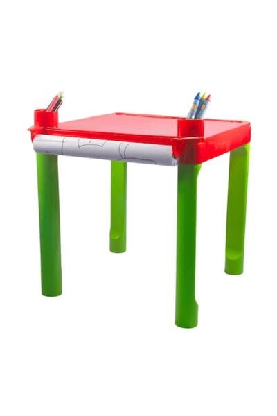 OEM Coloring table set, red and green, 41.5x38x39 cm, includes colored pencils and stickers