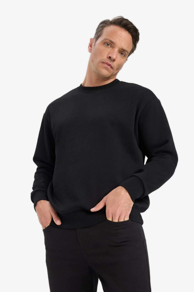 DeFacto Oversize Wide Fit Crew Neck Basic Plain Sweatshirt T5139Az22Au