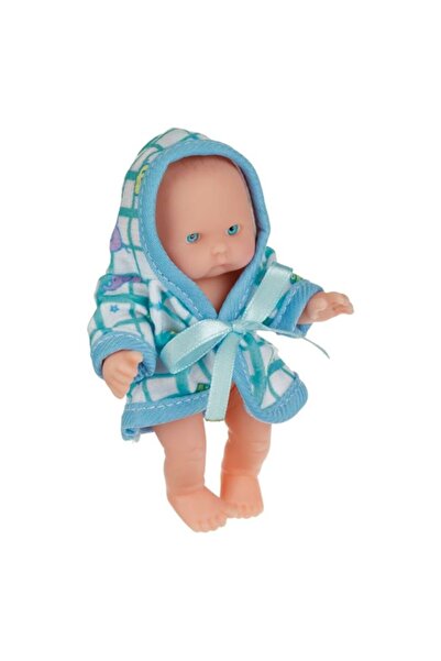 OEM Păpușă bebeluș cu halat de baie albastru 12 cm