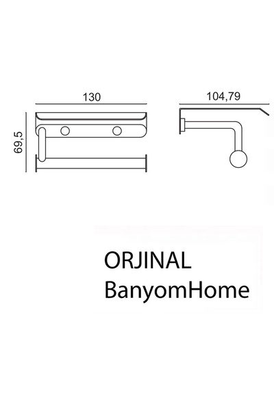 BanyomHome Clk Paslanmaz Pirinç Mat Siyah Vera Tuvalet Kağıtlık
