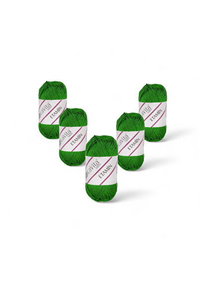 LaVita Yarn خيوط إيتامين للحياكة اليدوية 100% أكريليك 150 جرام 5 قطع (0107 أخضر)