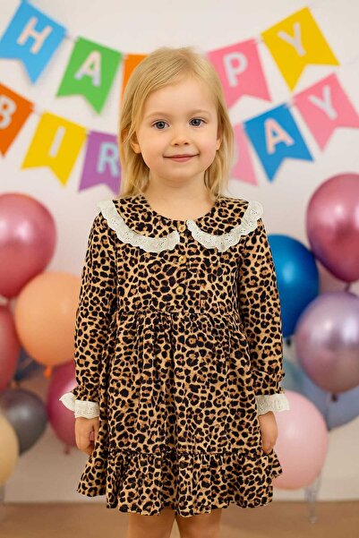 Bilge Trend Baby Girl, Leopard Print Dress, Birthday, Wedding, Holiday, Party Dress