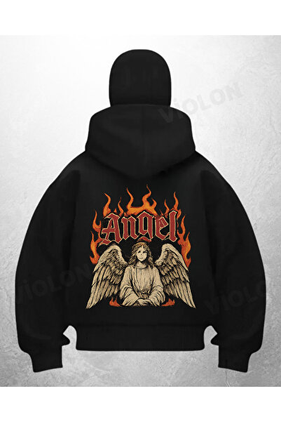 Bravebell سترة كارديجان سوداء مطبوعة بتصميم الساموراي الثلجي من Angel Alev