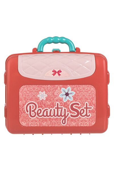 OEM Jewelry Box Suitcase Pink Green with Mirror & Accessories 26x10x20cm - 14 pieces