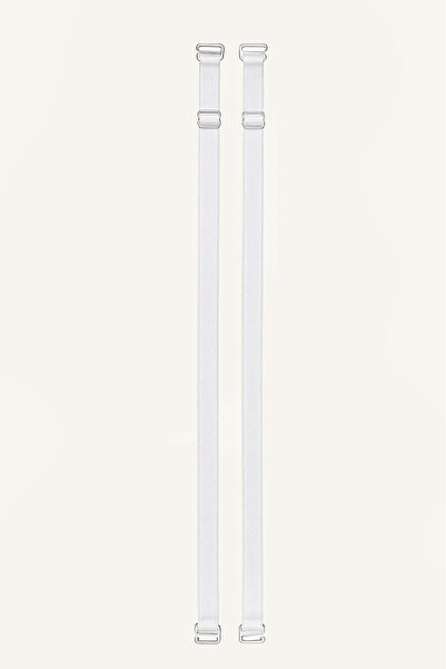 NBB Beyaz İnce Saten Omuz Askısı