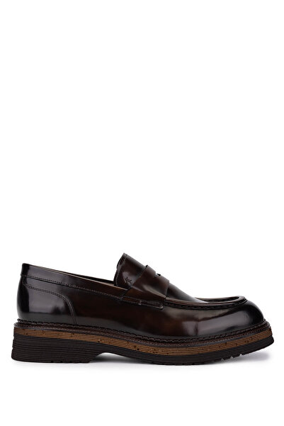 Tamer Tanca Men's Genuine Leather Brown Loafer Shoes