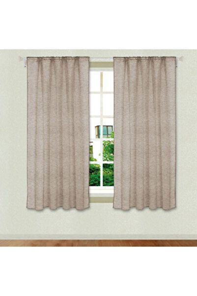 OEM Decorative Window Curtain with Band, Medium Shading, Beige, 140 x 140 cm