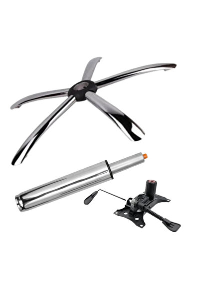 Depox Sada kovové vyvažovací desky 25 x 15 cm, základna 60 cm a pístového válce, plynového, pro kancelářské židle, 35 cm