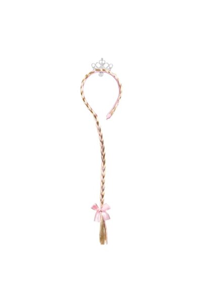 OEM Silver Glitter Hair Tiara with Blonde Ponytail for Children, 40 cm