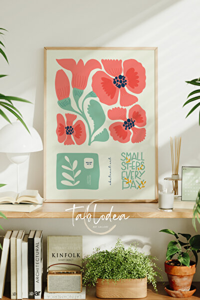 tablodea Poster înrămat cu model floral scris minimalist, pictură decorativă ...