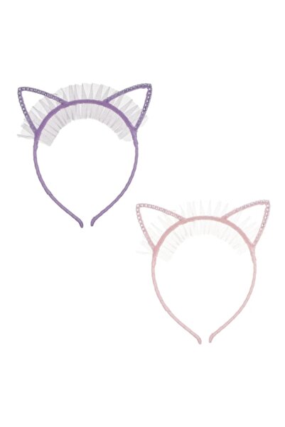 OEM Σετ Στέφανα Μαλλιών Ροζ και Λιλά με Τούλι & Στρας για Παιδιά - 2 τεμάχια