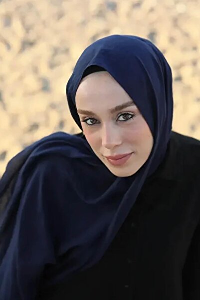 Tesettür Diyarı شال قطن نيو من مودا كشمير - أزرق بحري