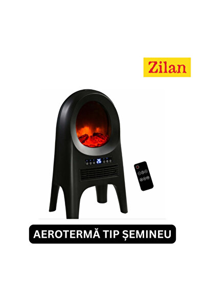 Zilan Ceramic Fireplace Heater - 2000W, LED Animation, Remote Control, ZLN 5664