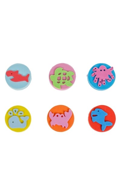 OEM Σετ Stampile Pictura, 6 Bucati, Animale Marine, Diametru 4 cm, Πολύχρωμο