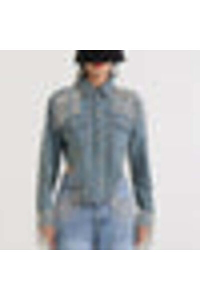 Pretty Jachetă din denim cu diamante complete