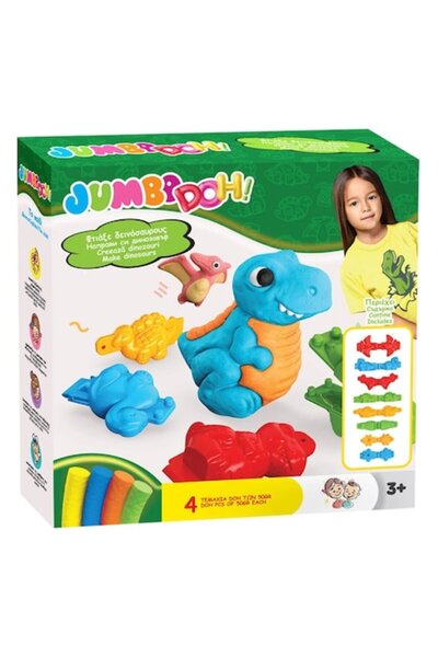 OEM Σετ plastilina Dinozauri, 4 culori, 4x50g