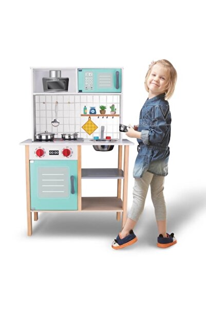 OEM Wooden Toy Kitchen with Accessories Light & Sound 60x30x92.5cm
