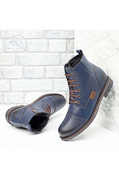 Modlet.ro Men's blue genuine leather boots MOD10570