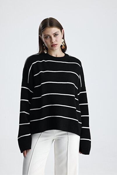 dgs look Women's Striped Oversize Knitwear Sweater