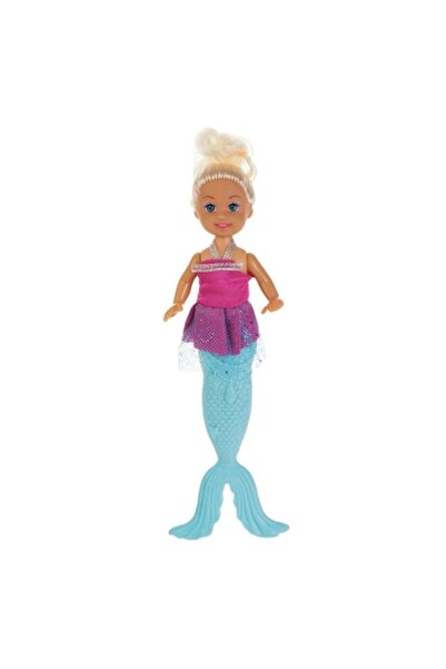 MYONNA IT & E- COMMERCE Baby Mermaid Mannequin Doll with Detachable Tail, Fuchsia Dress, Blonde Hair, 21 cm