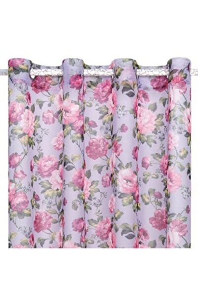 OEM Decorative Curtain with Rings, Medium Shading Level, 140 x 260 cm, Floral Pattern