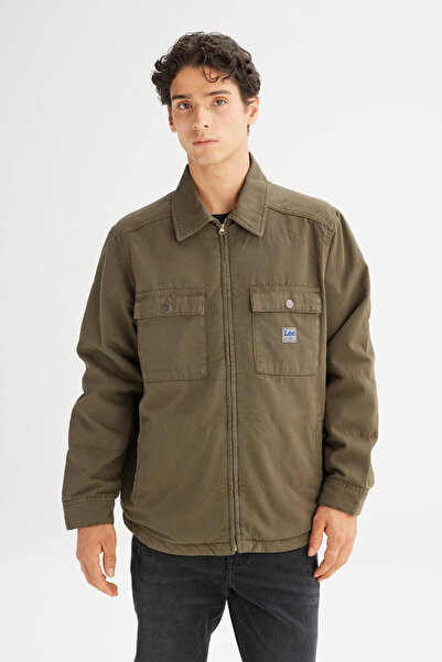 Lee Cotton Regular Fit Classic Collar Zipper Jacket Men's Jacket Ld542302900 90m