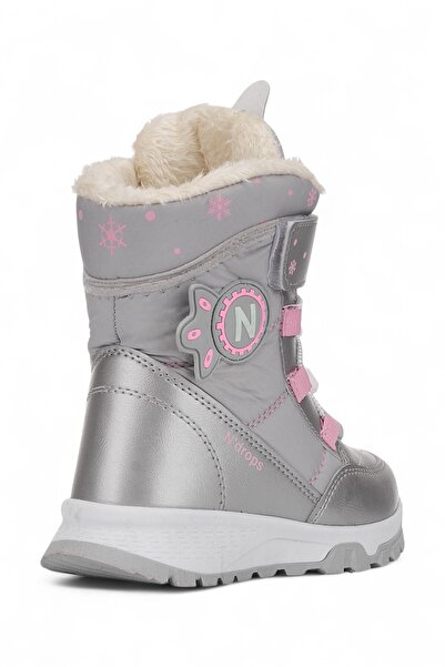 QUNDIR Kız Çocuk Su Geçirmez Kışlık Kaymaz Taban Kürklü Bot