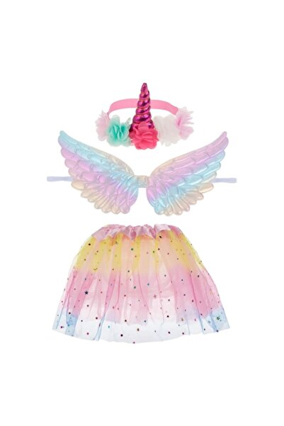 OEM Σετ accesorii costum, Fusta/Aripi de Unicorn pentru Bebelusi, Πολύχρωμο