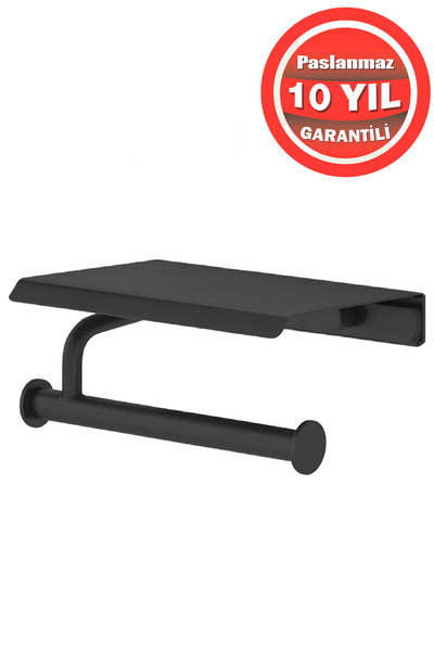 BanyomHome Clk Paslanmaz Pirinç Mat Siyah Vera Tuvalet Kağıtlık