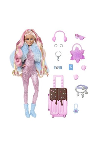 mattel Barbie Extra Fly Snow Doll with Accessories and Trolley