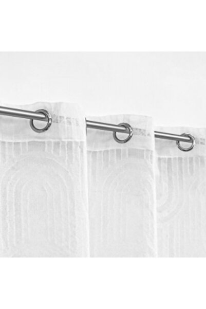 OEM Decorative curtain with rings, medium shading level, size 140 x 260 cm, White