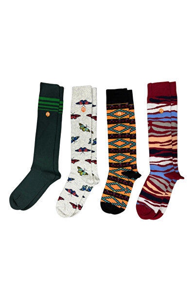 Bijutek جوارب نسائية قطنية ملونة منقوشة بطول الركبة